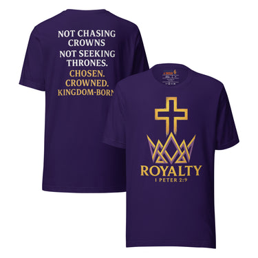 Team purple Royalty t-shirt – Kingdom identity front logo and 1 Peter 2:9 back graphic